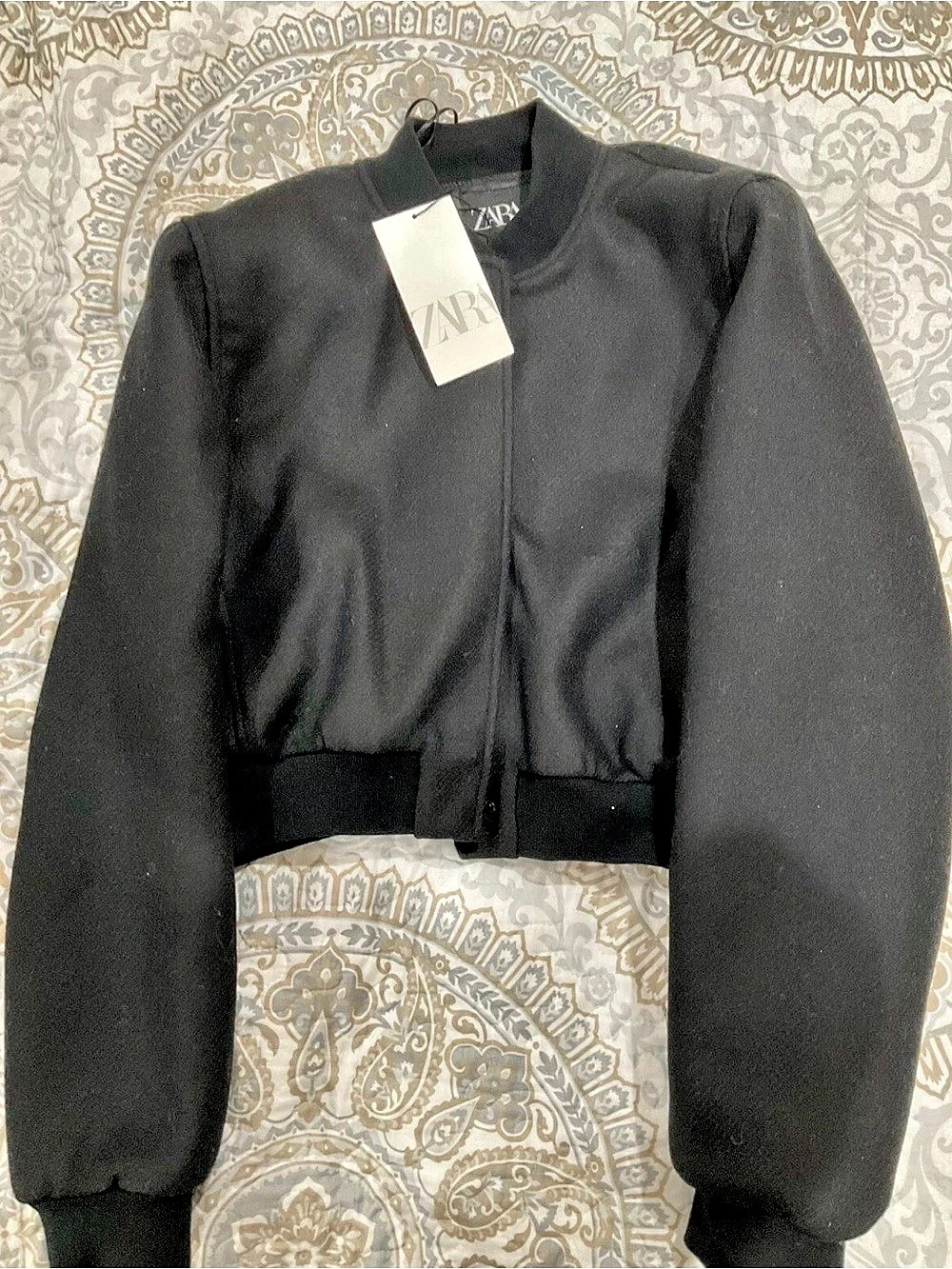 Zara Women's Black Bomber Jacket Size Medium NWT